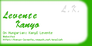 levente kanyo business card